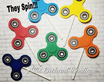Fidget Spinner Cupcake Toppers Spins Birthday Party Ideas Fidget Spinner Party decorations Birthday Party Kids Party Fidget Spinner 24ct