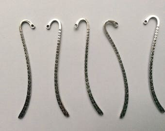 Set of 5 bookmarks silver-plated length 9 cm or 13 cm with patterns