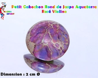 Round cabochon of Jasper Aquaterra purple Violinede 7 mm thickness 2 cm