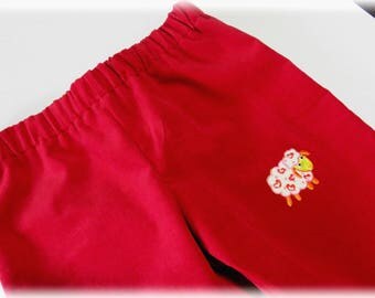 Pants elastic red corduroy - 3 years