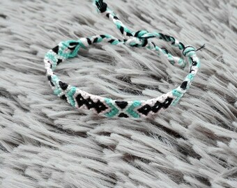 Brazilian blue woven bracelet, pink, black