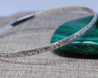 Sterling Silver Patterned Bangle Bracelet
