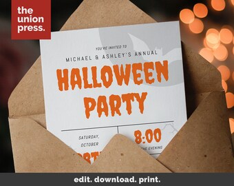 halloween party invitation printable template costume party printable invitation instant download diy halloween - Homemade Halloween Party Invitations halloween party invitation printable template costume party printable invitation instant download diy halloween - Homemade Halloween Party Invitations