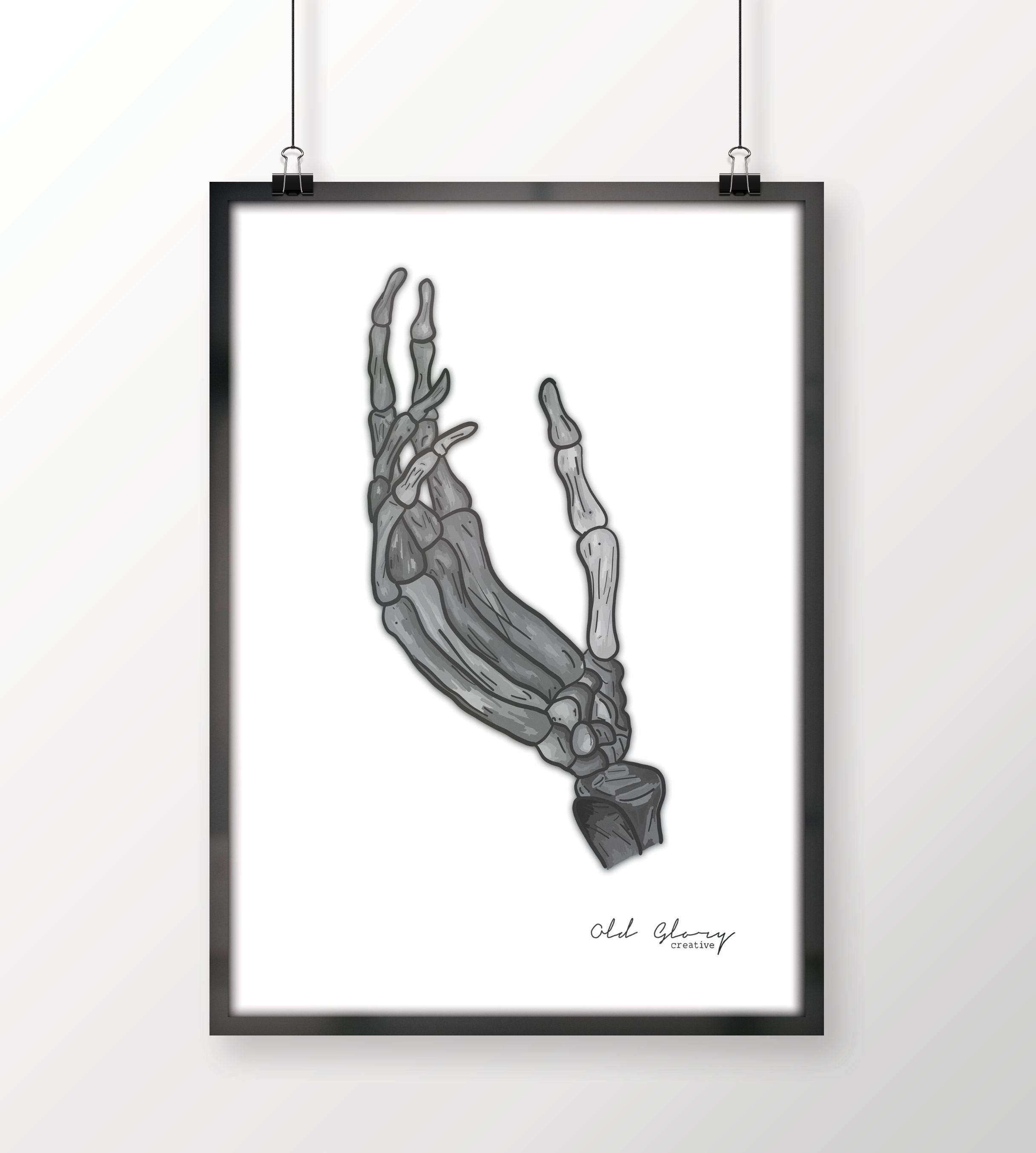 A5 'Skeleton Hand' Custom Print