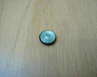 tail black and turquoise vintage button
