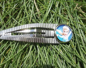 cabochon Silver "Princess" hair clip