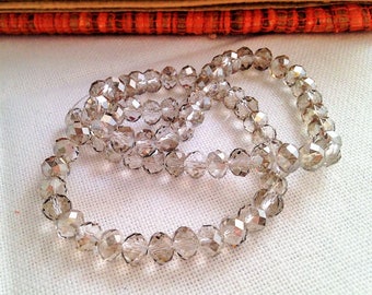 swarovski 6 x 4 mm silver grey faceted Crystal beads 10 style