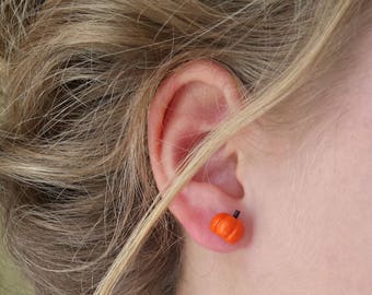 halloween pumpkins in polymer clay earrings