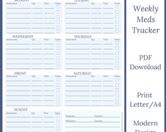 weekly medication schedule template