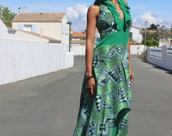 Ethnic African empire waist Maxi-dress