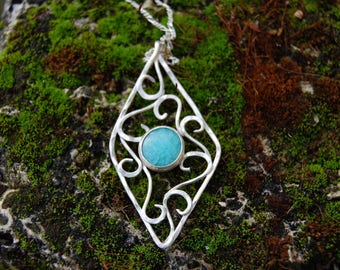 Pendant Jewelry Sterling Silver with Aqua marine