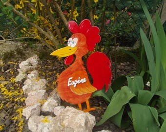Hand painted pretty Rooster (or chicken)
