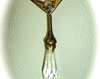 Silafare Dragon snow Crystal Teardrop Pendant