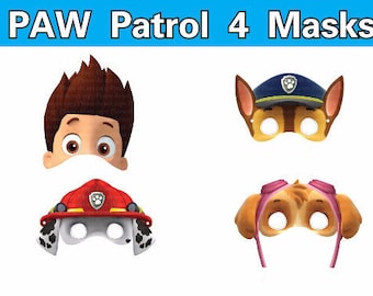 INSTANT DL Paw Patrol masks photo booth props Birthday Party -Printable
