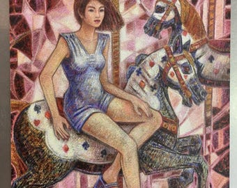 Decorative magnet featuring carousel