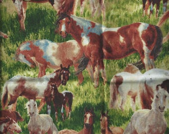 Tissu CHEVAUX Mustang ( coupon 55x30 cm ) 100% Coton Patch