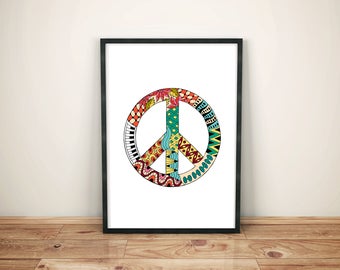 Peace Sign Wall Art peace sign wall art mosaic gold earth tone decor hippie 60s Peace Sign Wall Art peace sign wall art mosaic gold earth tone decor hippie 60s
