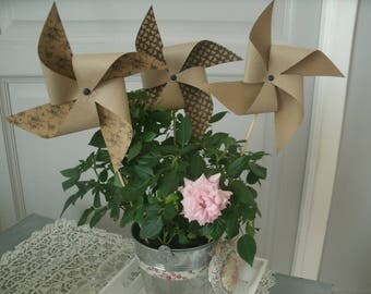 set of 3 windmills in paper No. 2