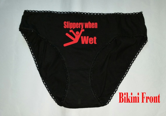 Mature Slippery When Wet Cotton Bikini Brief Panties Kink