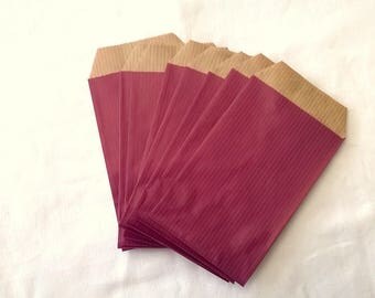 10 mini 7 x 11 in Eggplant kraft paper bags