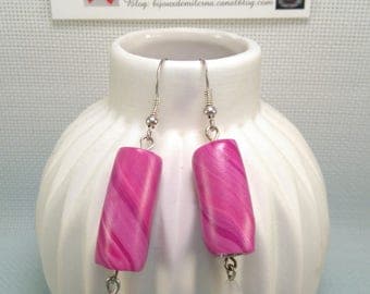 #36 # earrings Pink/Purple polymer