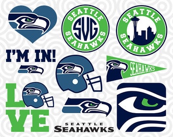 SEATTLE SEAHAWKS SVG Set, Seattle Seahawks Digital Download Files, Football Logos, Die Cut Files in dxf, png, jpg, eps, pdf, S-15