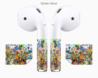 AirPods Stickers Adventure Time, 2-Sets, Wraps, Skin, Cover, Decal