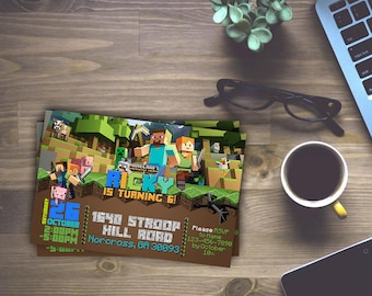 Mine Themed Invitation,Mine Themed Birthday Invitation,Mine Themed,Birthday Invitation,Mine Themed Birthday Invite,Mine Themed Printable SL