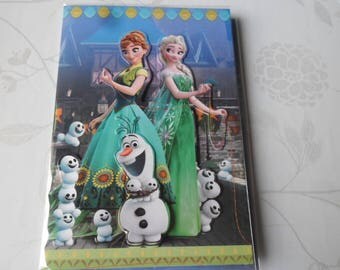x 1 greeting card 3D pattern frozen multicolored + envelope 19.5 x 13.5 cm