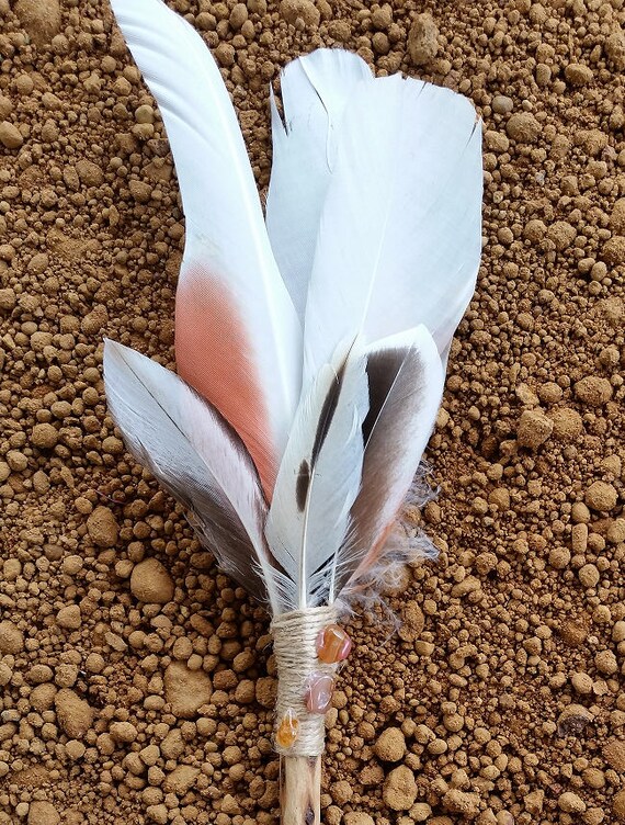 feather smudge wand