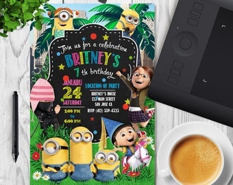 Minion Invitation, Minion Party, Minion Birthday Invitation, Minion Birthday Party, Boy Girl Minion Invitation - Digital, Printable