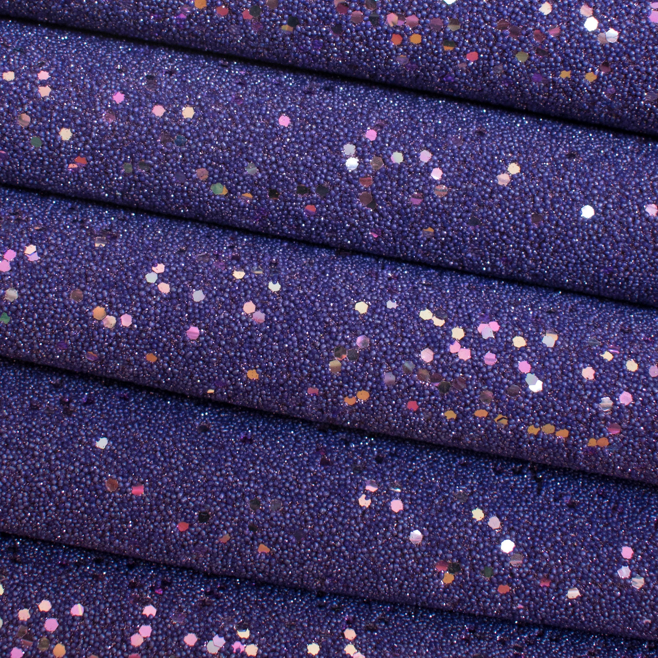Purple Luxury Beaded Chunky Glitter Fabric Sheet Premium Quality