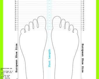 Shoe size chart | Etsy