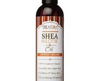 Shea Terrra Organics - Pure Organic High Quality Shea Nilotik Oil, for face body and hair. Fragrance free