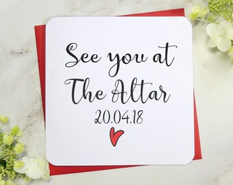 Personalised See you at the altar, Wedding day card, to my groom card, to my bride card, husband to be card, wife to be card, uk seller