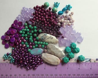 DESTASH - Gemstones - Vintage lucite - czech glass beads - vintage metal bead caps - freshwater pearls - crazy lace agate- Jewelry Supplies
