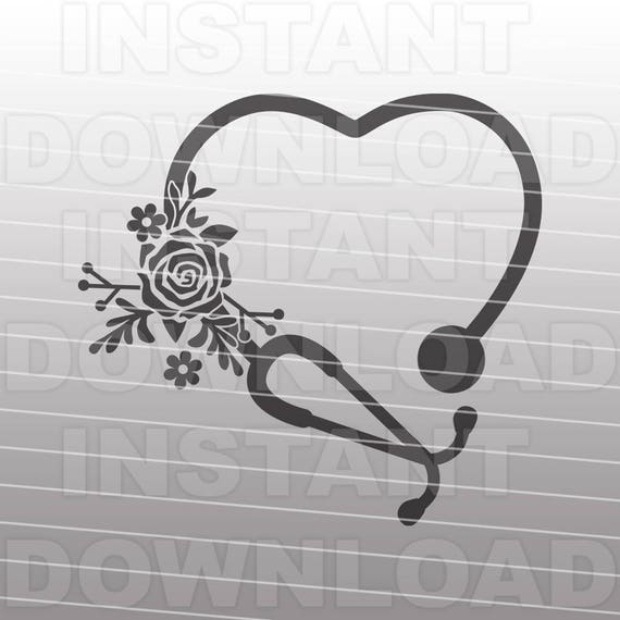 Download Floral Stethoscope SVG FileNurse SVGNursing SVG Commercial