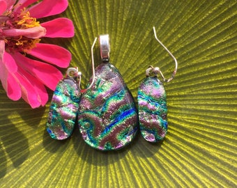 Art Glass Jewelry Handmade Fused Dichroic Glass by Artglassjewelry