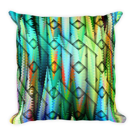 Pastels Artist Hand Made Decorative Designer Pillow 16 inch Square with Zipper and Insert