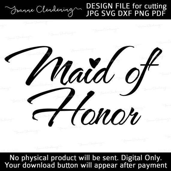 Download Bride, Bridesmaid and Maid of Honor design cut files - SVG ...