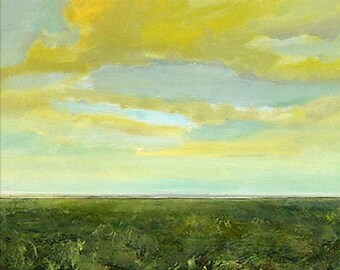 Oil Painting CUSTOM Modern Abstract Sky Cloud Field LANDSCAPE ART by J Shears