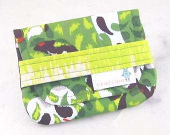 Birth Control Case, Birth Control Holder, Green Paisley, Modern Print, Pill Sleeve, Birth Control Pouch, Pill Pouch, Birth Control Sleeve