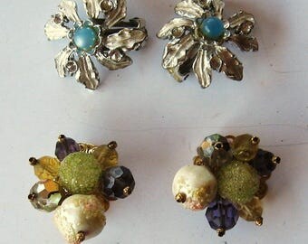 Clip Earrings Vintage 1960's and 1970's Judy Lee and Marvella