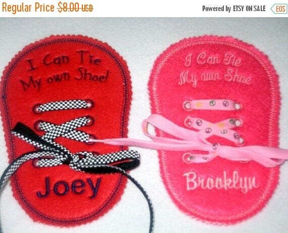 SALE Felt Personalized Learn to Tie Your Shoe Great Educational learning toy #3877 Il_570xn