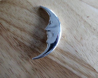 Sterling Silver Half MOON PIN