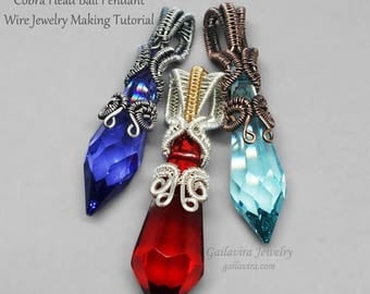 SALE - Cobra Head Bail Pendant - Wire Wrapped Jewelry Tutorial