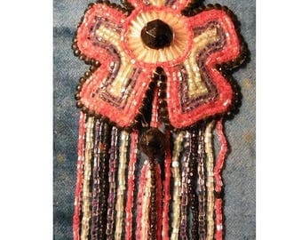 Antique Beaded Tassel Applique Flapper 1920s