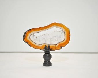 Lamp Finial - Druzy Window Brazilian Agate