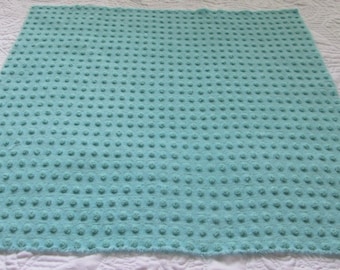 Bates Aquamarine Pops Vintage Chenille Bedspread Fabric 22" x 23"