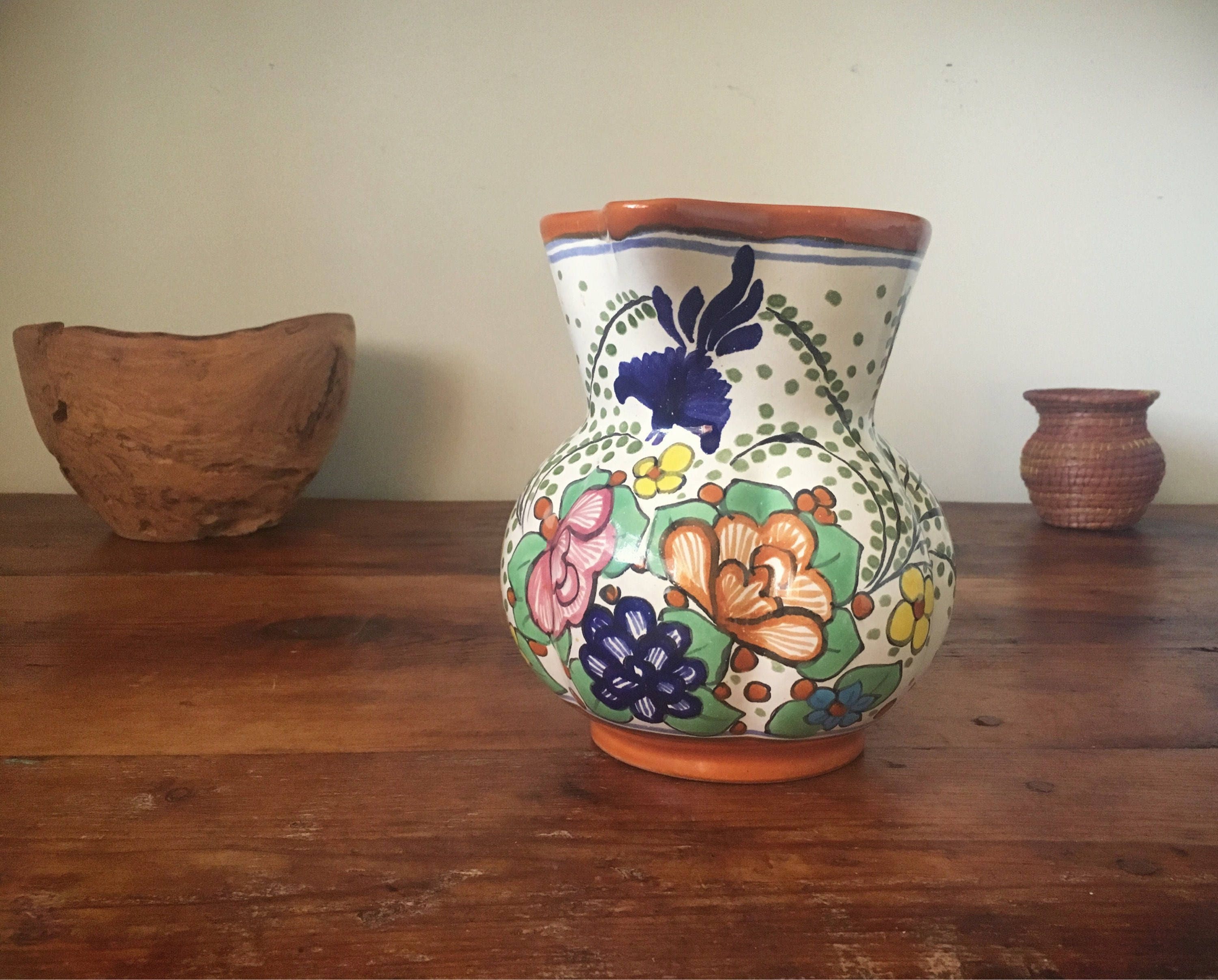 Talavera Pitcher Mexican Pottery Southwestern Decor, Gift for Mom